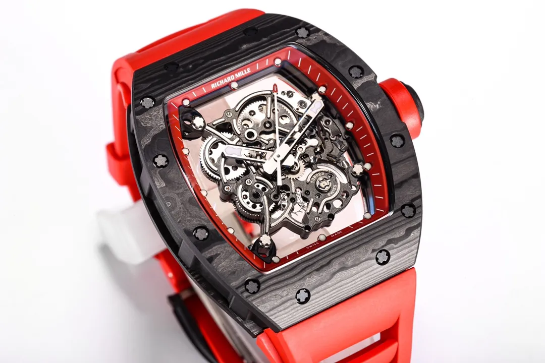 Bright KV Factory Richard Mille RM055 NTPT Carbon Red Strap –  Super Clone Watch 6527