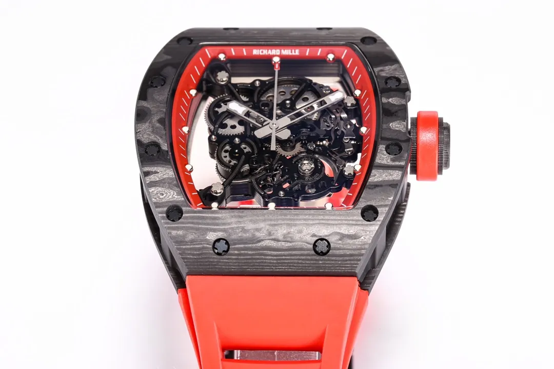 Bright KV Factory Richard Mille RM055 NTPT Carbon Red Strap –  Super Clone Watch 6527