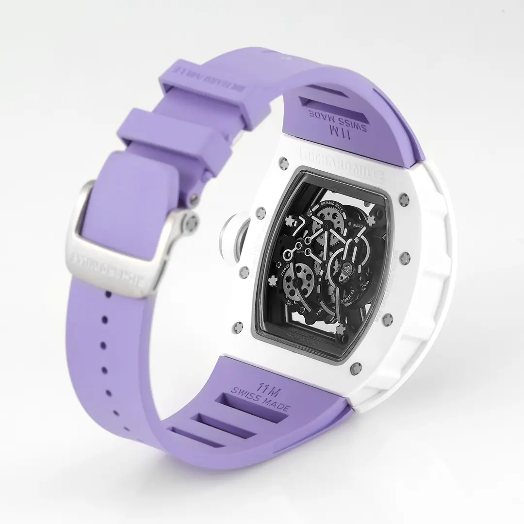 KV Factory Richard Mille White Ceramic Purple Strap – Super Clone Watch Replica Upgraded 3682