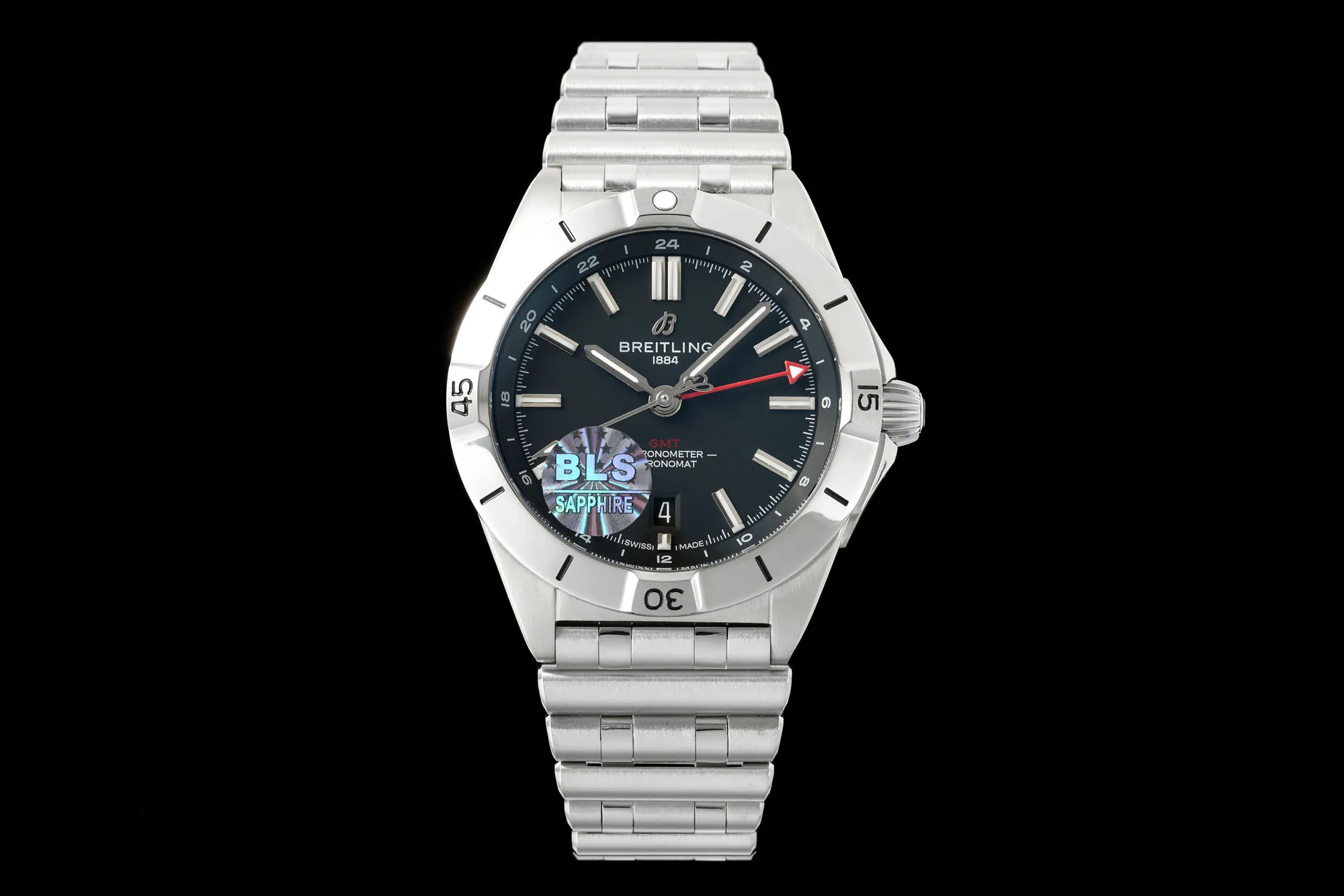 BLS Factory Breitling Chronomat Automatic Men’s Watch – Black Dial with Red Accents Classic 2674