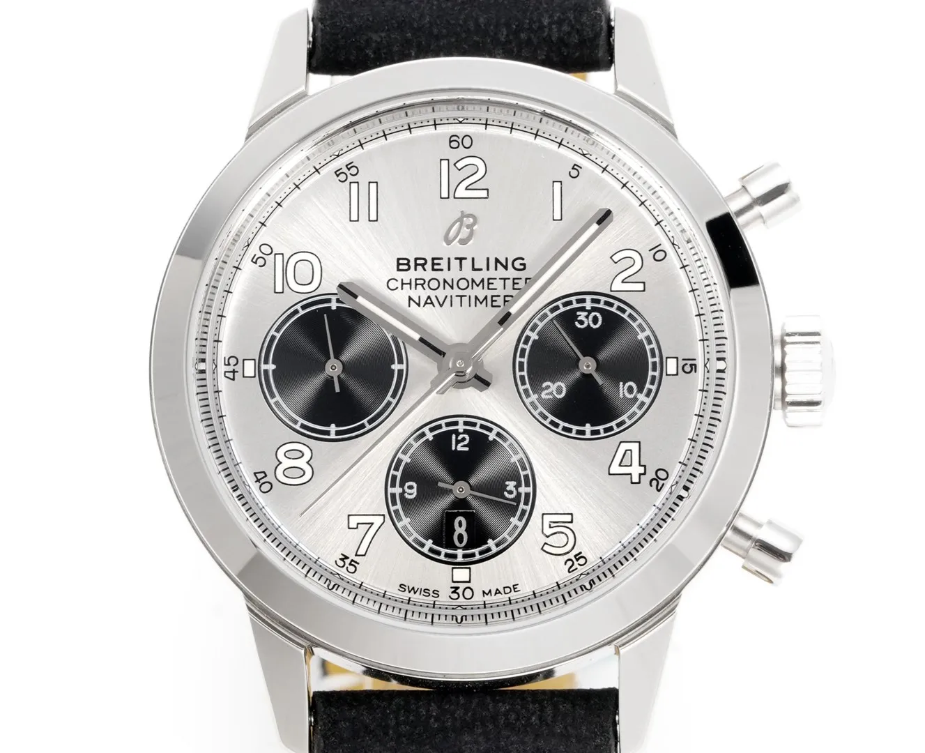 BLS Factory Breitling Navitimer Chronograph Watch with Silver Dial, Black Subdials Affordable 5555