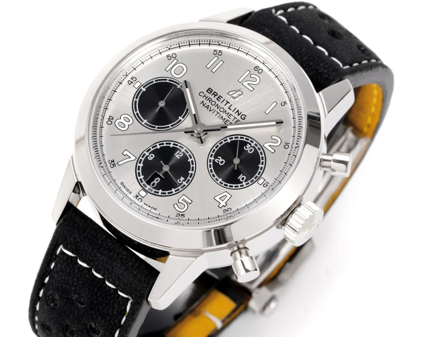 BLS Factory Breitling Navitimer Chronograph Watch with Silver Dial, Black Subdials Affordable 5555