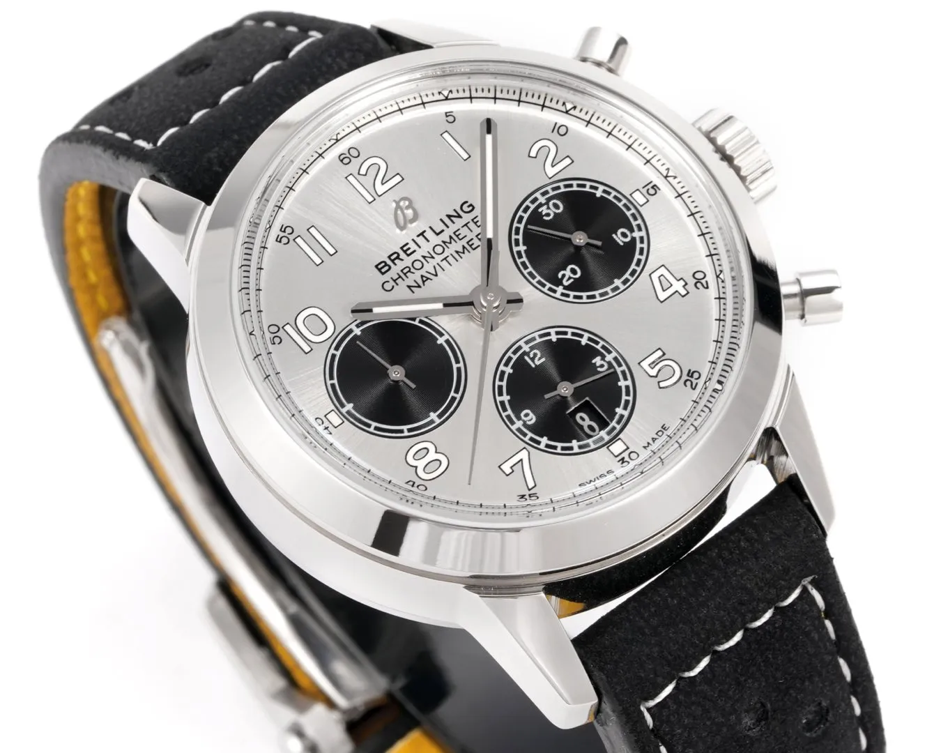 BLS Factory Breitling Navitimer Chronograph Watch with Silver Dial, Black Subdials Affordable 5555