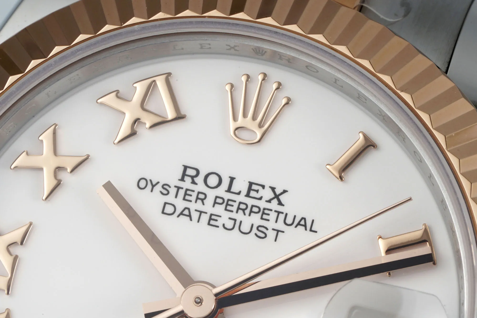 AR Factory Rolex Datejust 31mm White Roman Numeral Dial Two-Tone Stainless Steel and Rose Gold Oyster Bracelet Women’s Watch FashionForward 4927