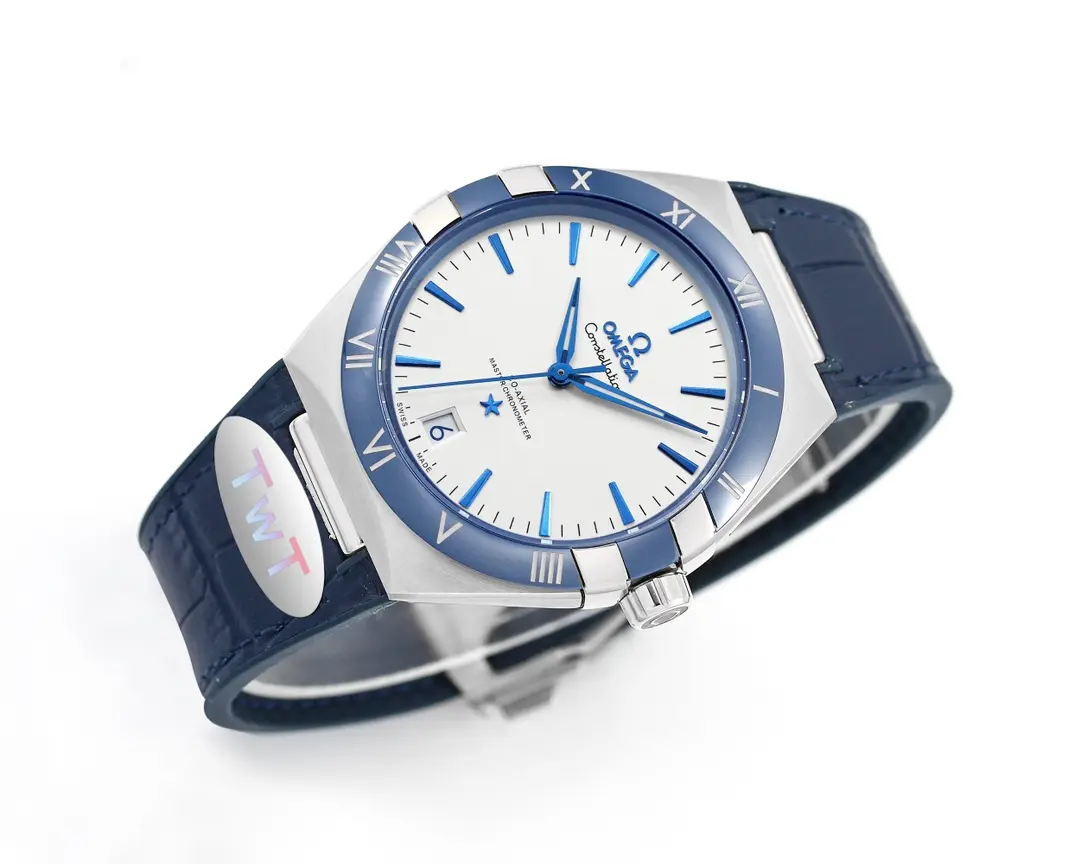 OMEGA Constellation Meteorite 41mm Blue Leather VSF Watch Replica Breathable 434