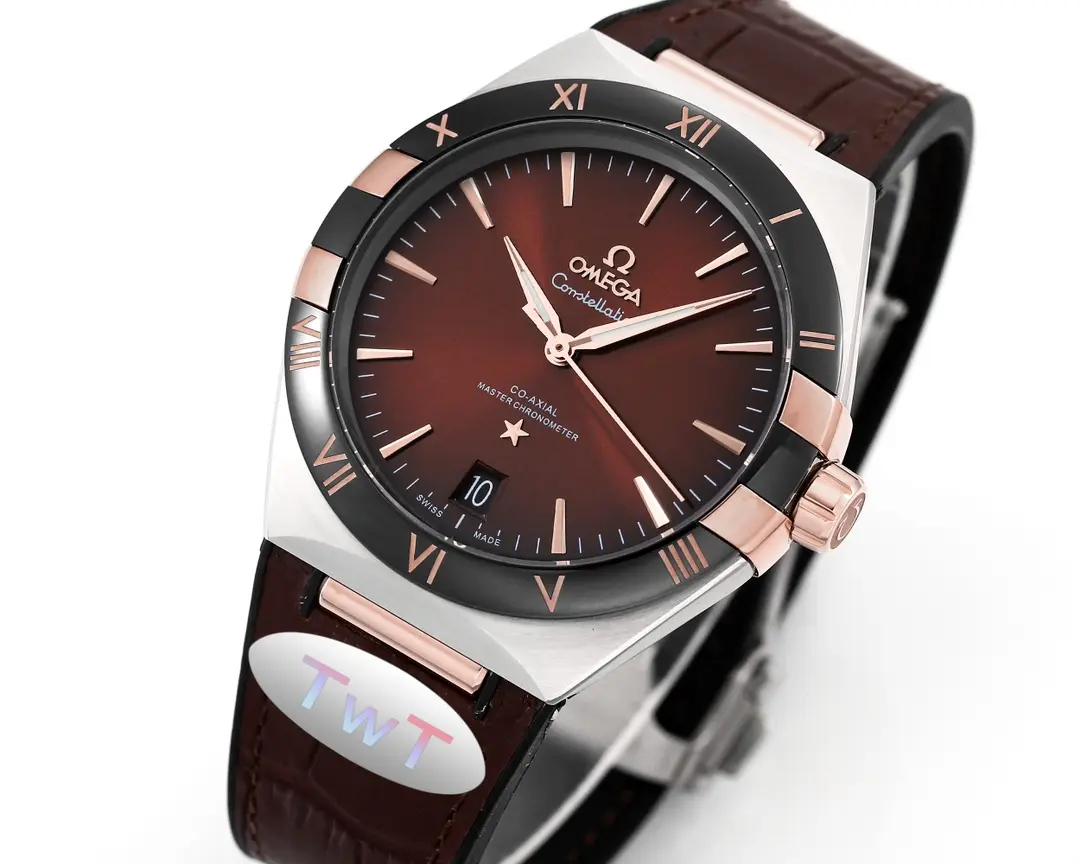 OMEGA Constellation Meteorite 41mm Brown Leather VSF Watch Replica Affordable 377