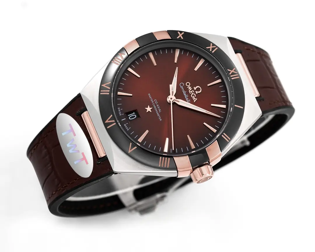 OMEGA Constellation Meteorite 41mm Brown Leather VSF Watch Replica Affordable 377