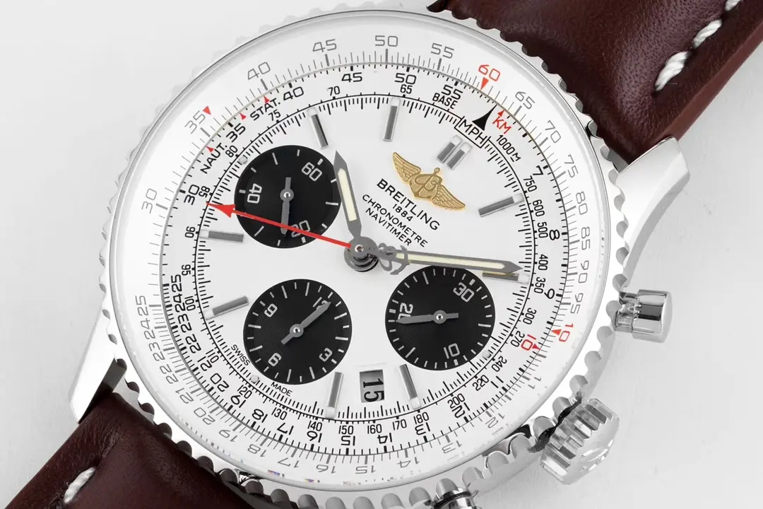 KOR Factory RWF Navitimer B01 Panda Dial Brown Leather –  Super Clone Watch Breathable 2404