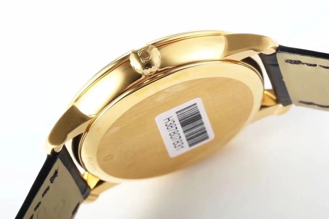 Durable Omega De Ville Gold Watch Black Strap 470