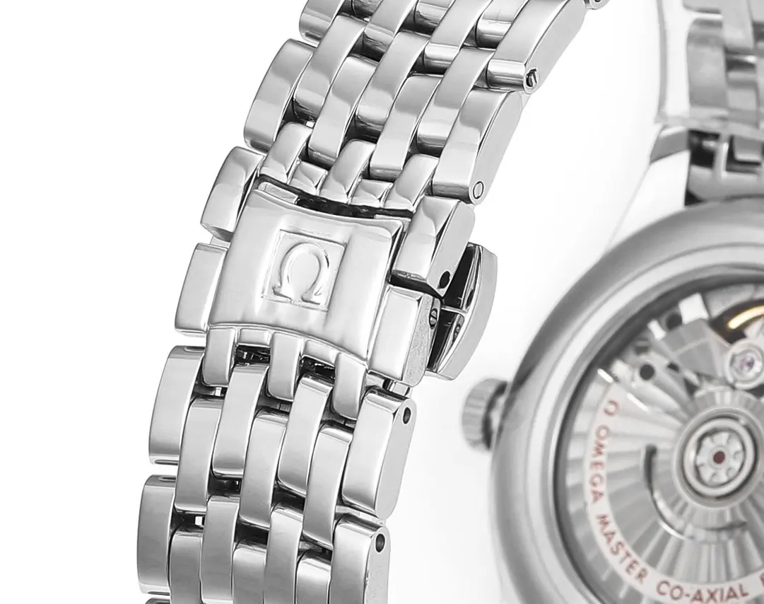 Omega De Ville Prestige Red Dial Steel Watch Sleek 462