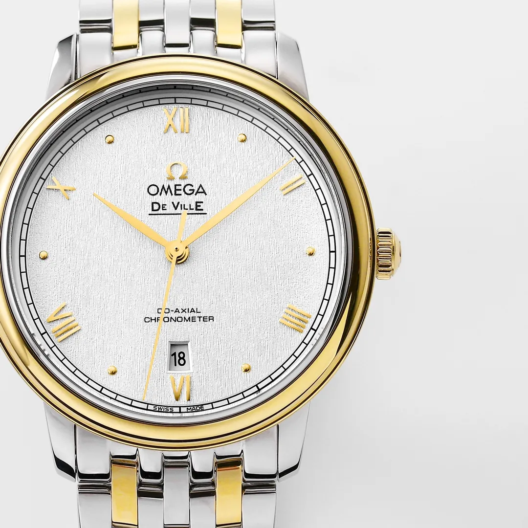 Omega De Ville Prestige Silver Two Tone Watch FreshLook 473