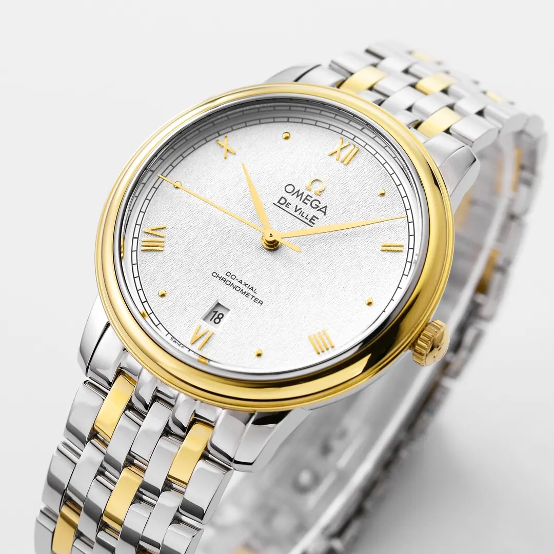Omega De Ville Prestige Silver Two Tone Watch FreshLook 473