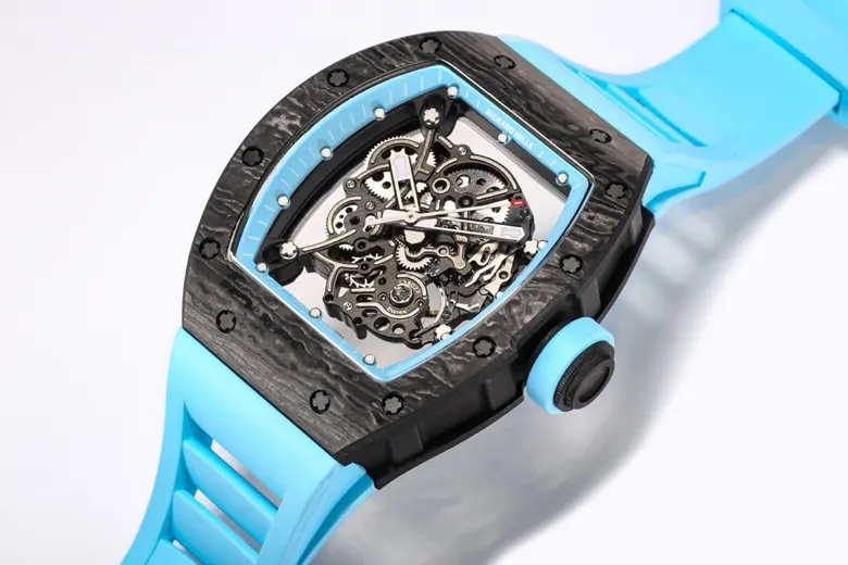 Minimalist APS Factory Richard Mille RM055 NTPT Blue Rubber Strap –  Super Clone Watch 3724