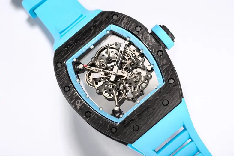 Minimalist APS Factory Richard Mille RM055 NTPT Blue Rubber Strap –  Super Clone Watch 3724