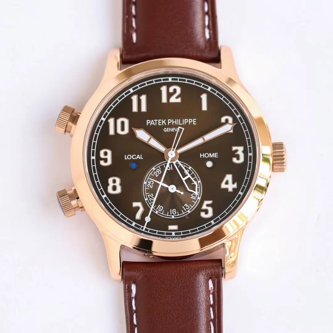Classic Patek Philippe Calatrava 5524 Rose Gold Brown Super Clone Replica Watch 3504
