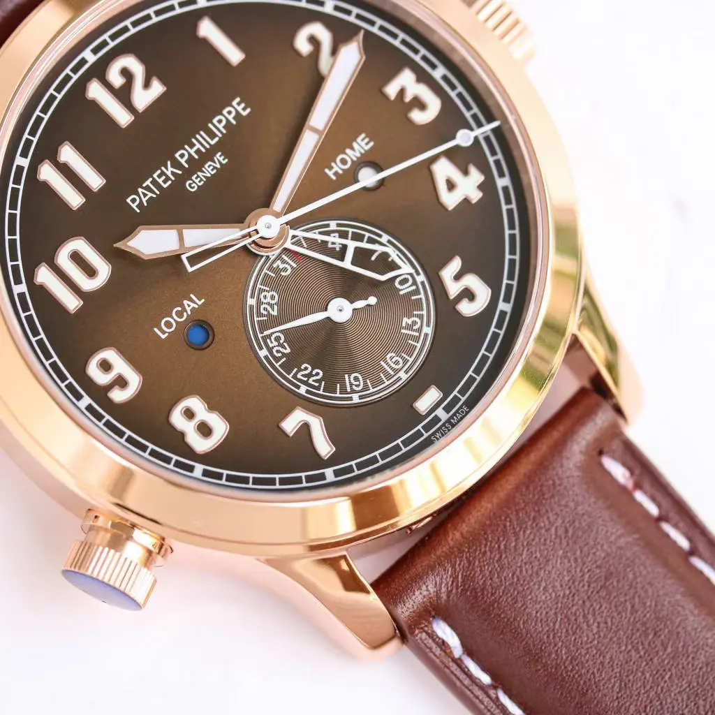 Classic Patek Philippe Calatrava 5524 Rose Gold Brown Super Clone Replica Watch 3504