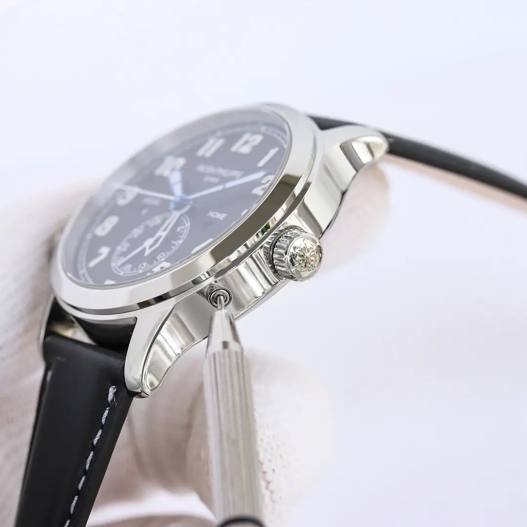 Patek Philippe Calatrava Pilot Travel Time Black Dial Super Clone Replica Watch FlexibleFit 3413