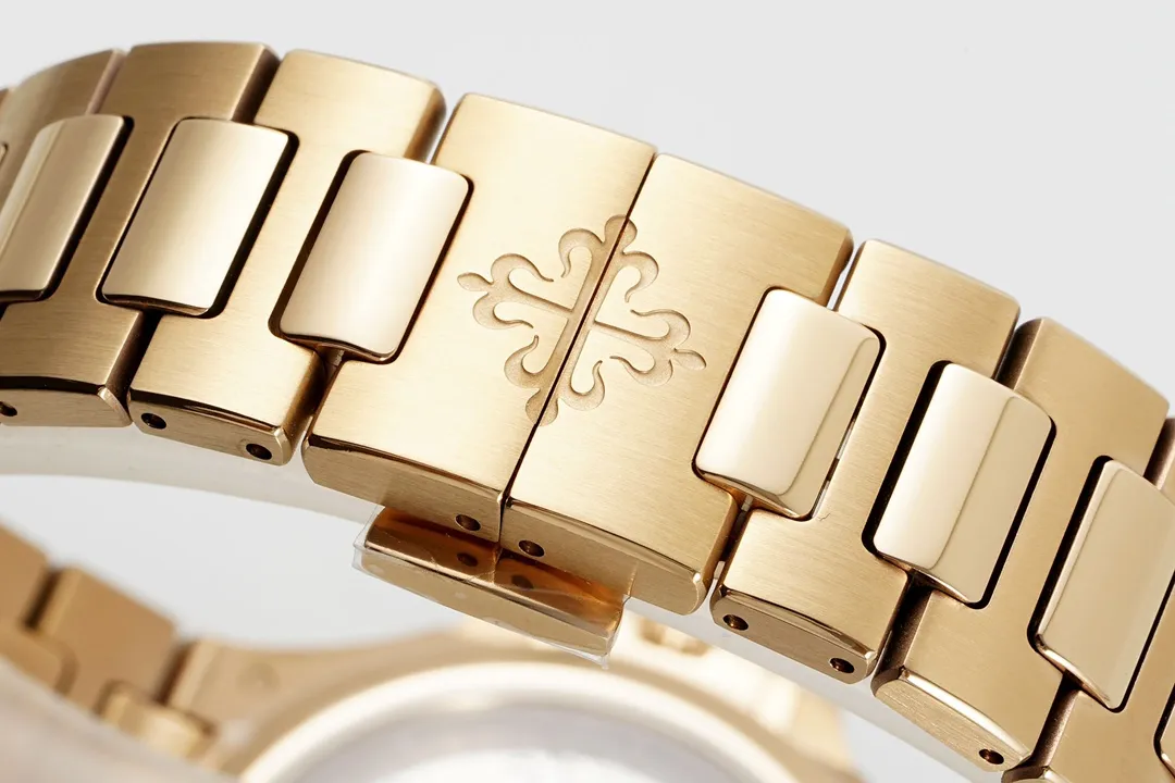 3K Factory Patek Philippe Nautilus Rose Gold Diamond Bezel Striped Dial Women’s Luxury Watch Timeless 3000