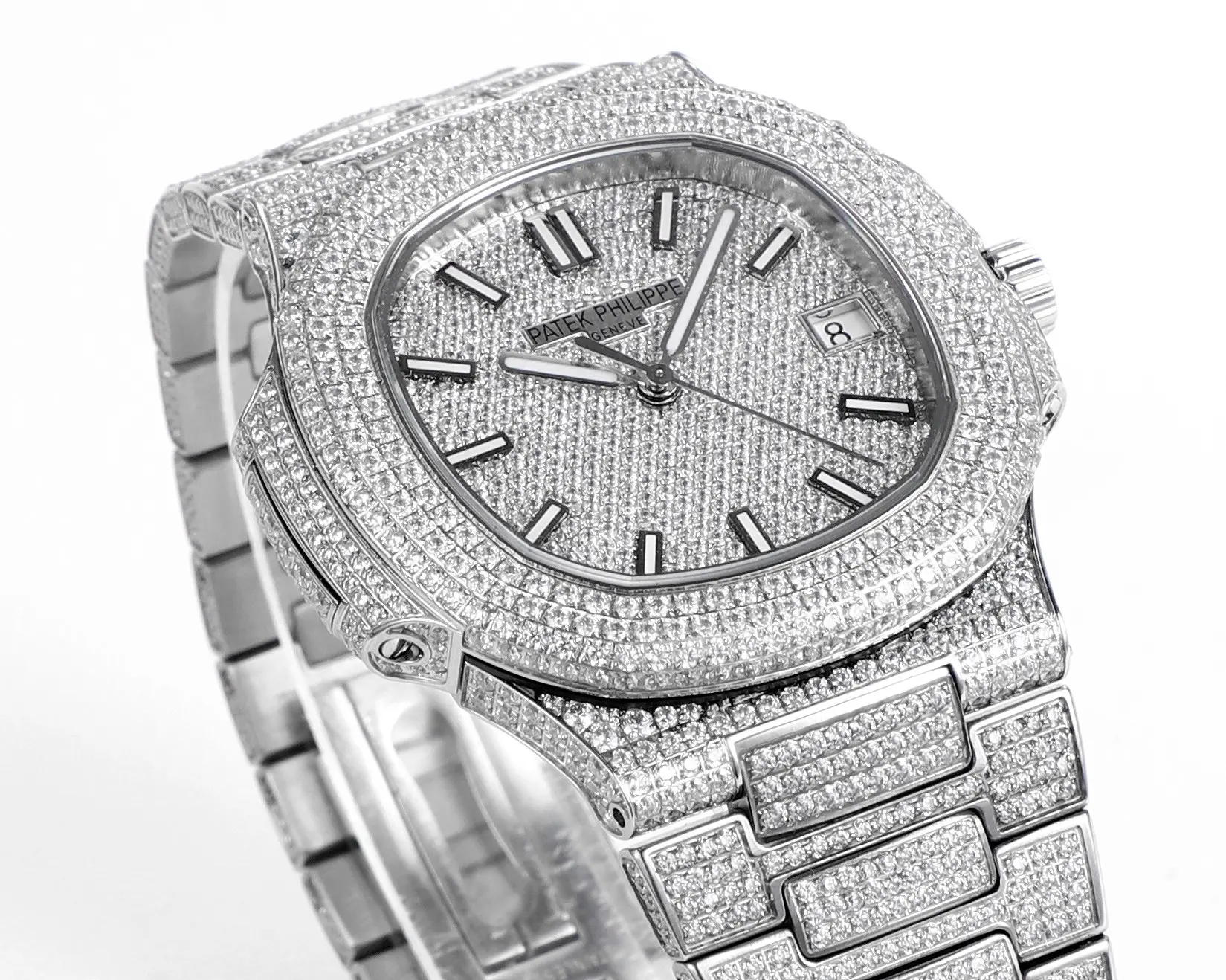 R8 Factory Patek Philippe Nautilus 5719 10G White Gold Super Clone Replica Watch Soft 3089