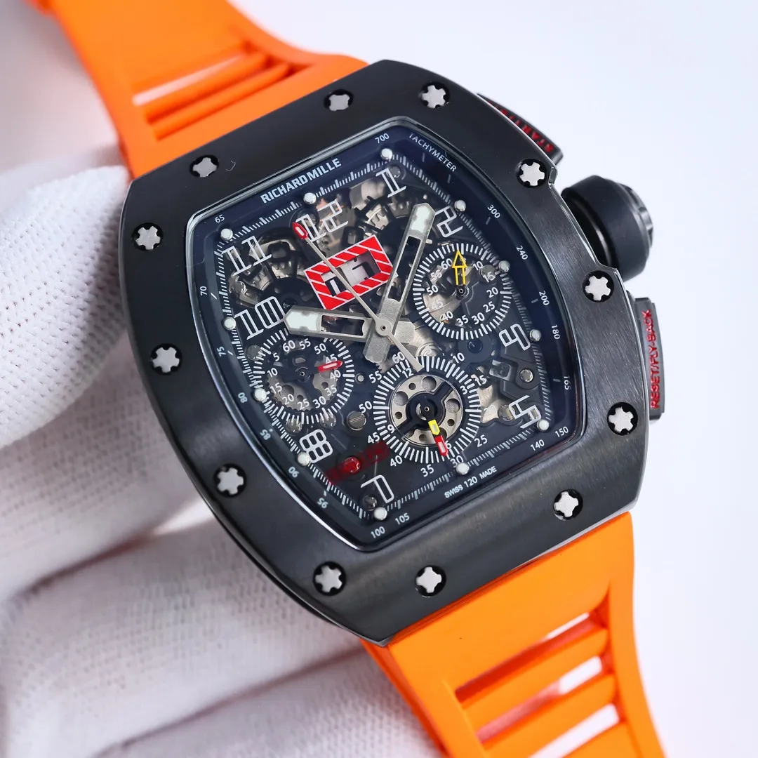 RM Factory Richard Mille RM011-FM Black Orange Super Clone Luxury Watch Practical 7407