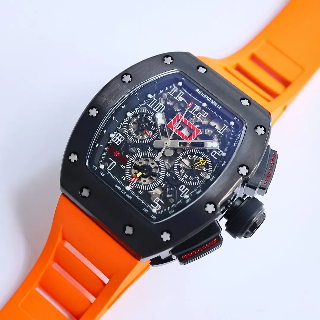 RM Factory Richard Mille RM011-FM Black Orange Super Clone Luxury Watch Practical 7407