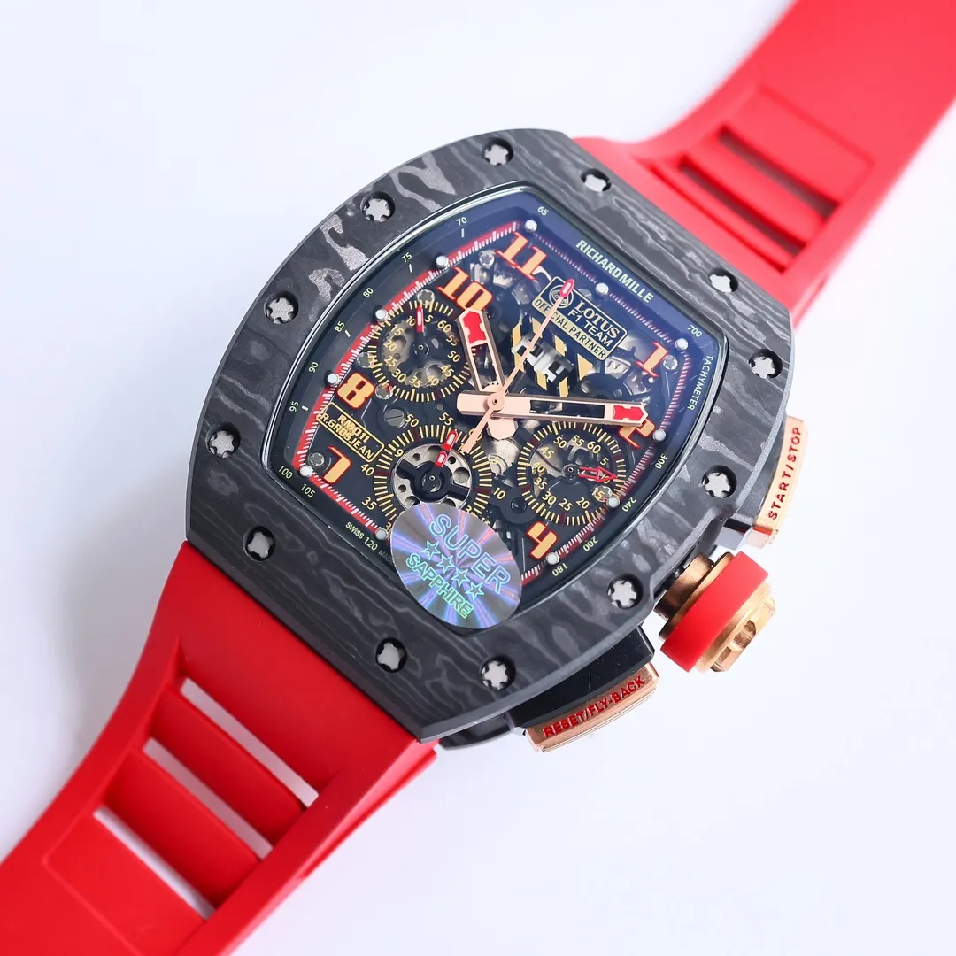Durable RM Factory Richard Mille RM011-FM Titanium Red Strap –  Super Clone Watch 7401