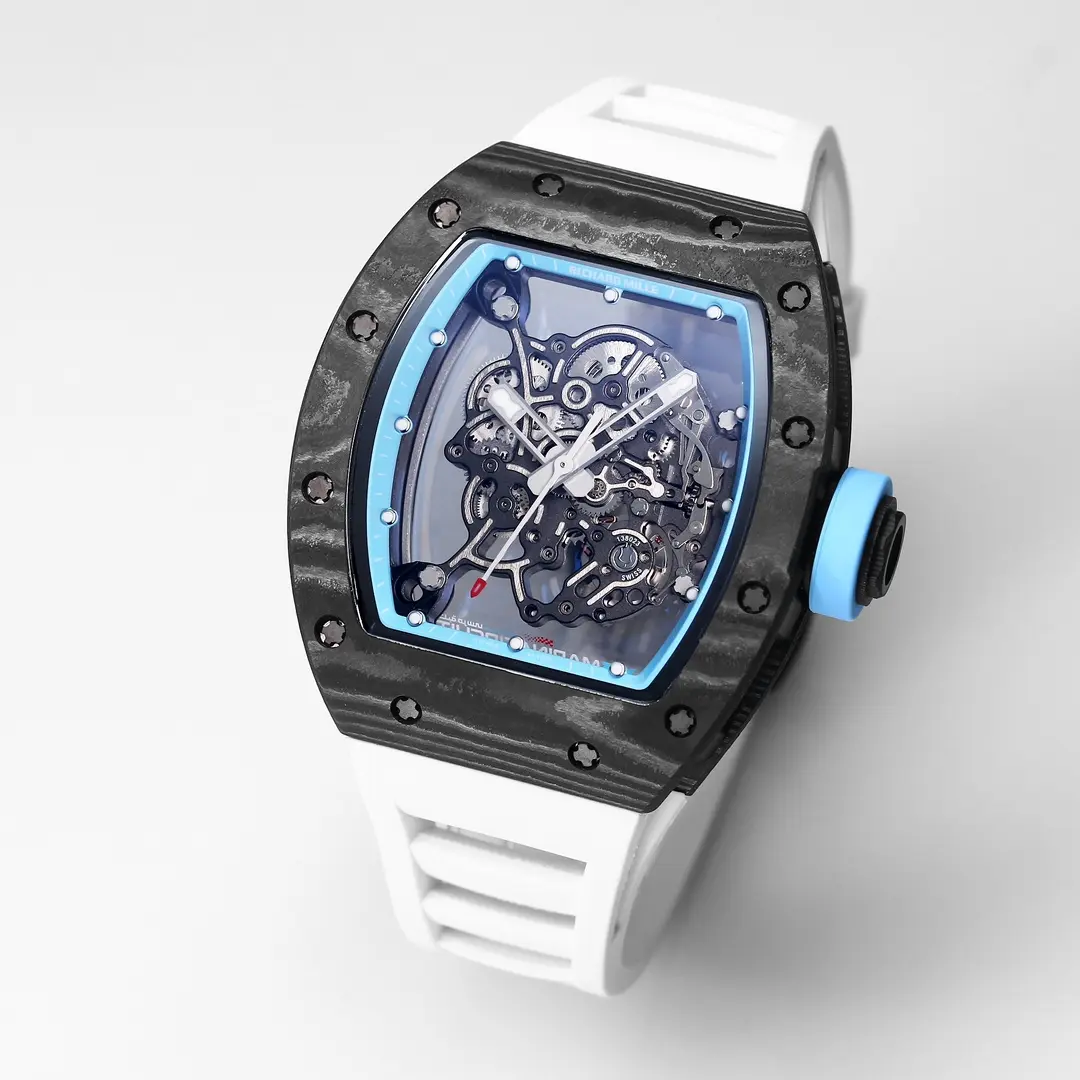 RM Factory Richard Mille RM055 Carbon Fiber Blue Super Clone Luxury Watch Fashionable 7387