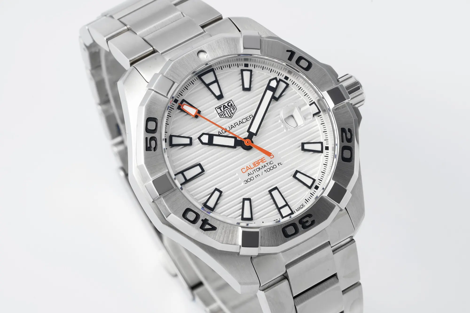 XF Factory TAG Heuer Super Aquaracer Series Replica Watch – Silver Stainless Steel, White Dial, Formal  Super Clone Style WeatherProof 4083