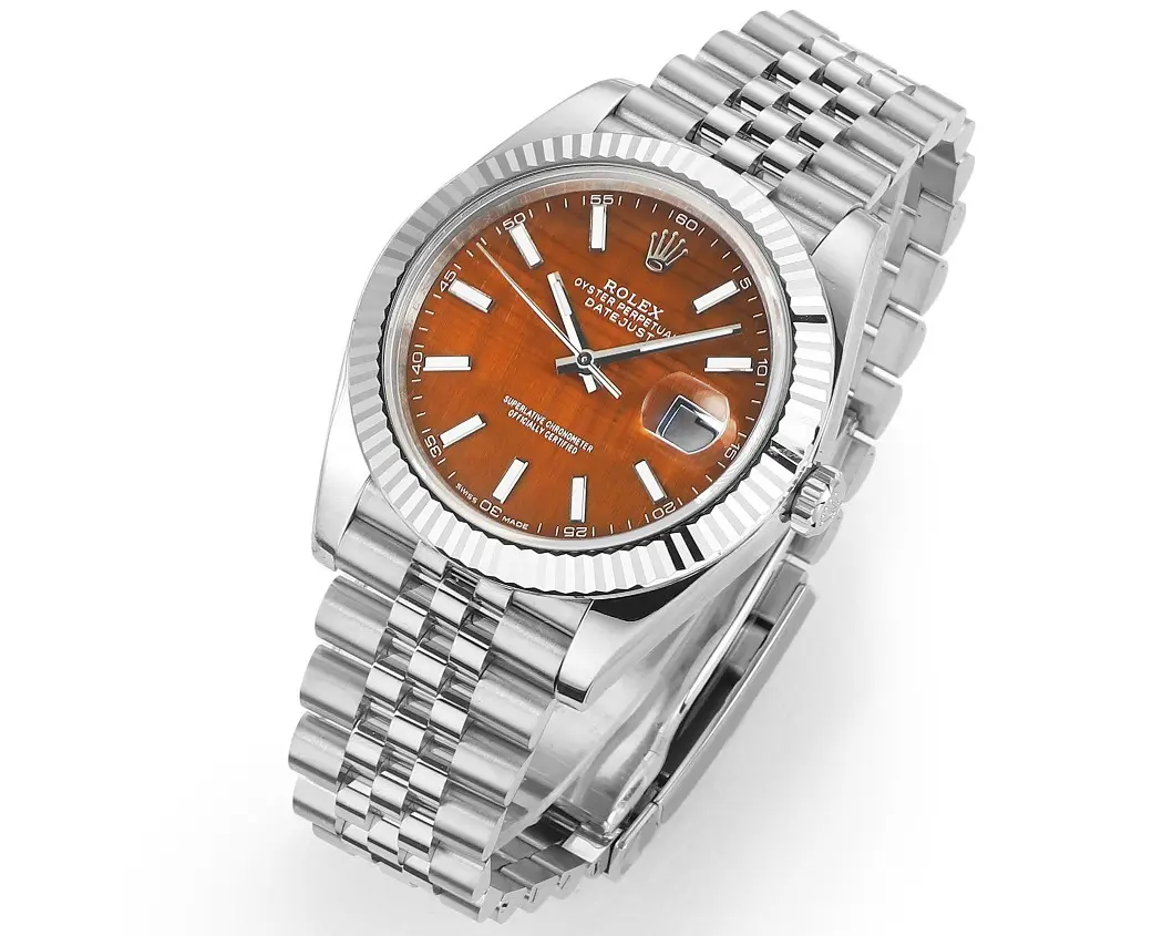 FastDry Rolex Datejust 41 Custom Orange Dial Steel 298