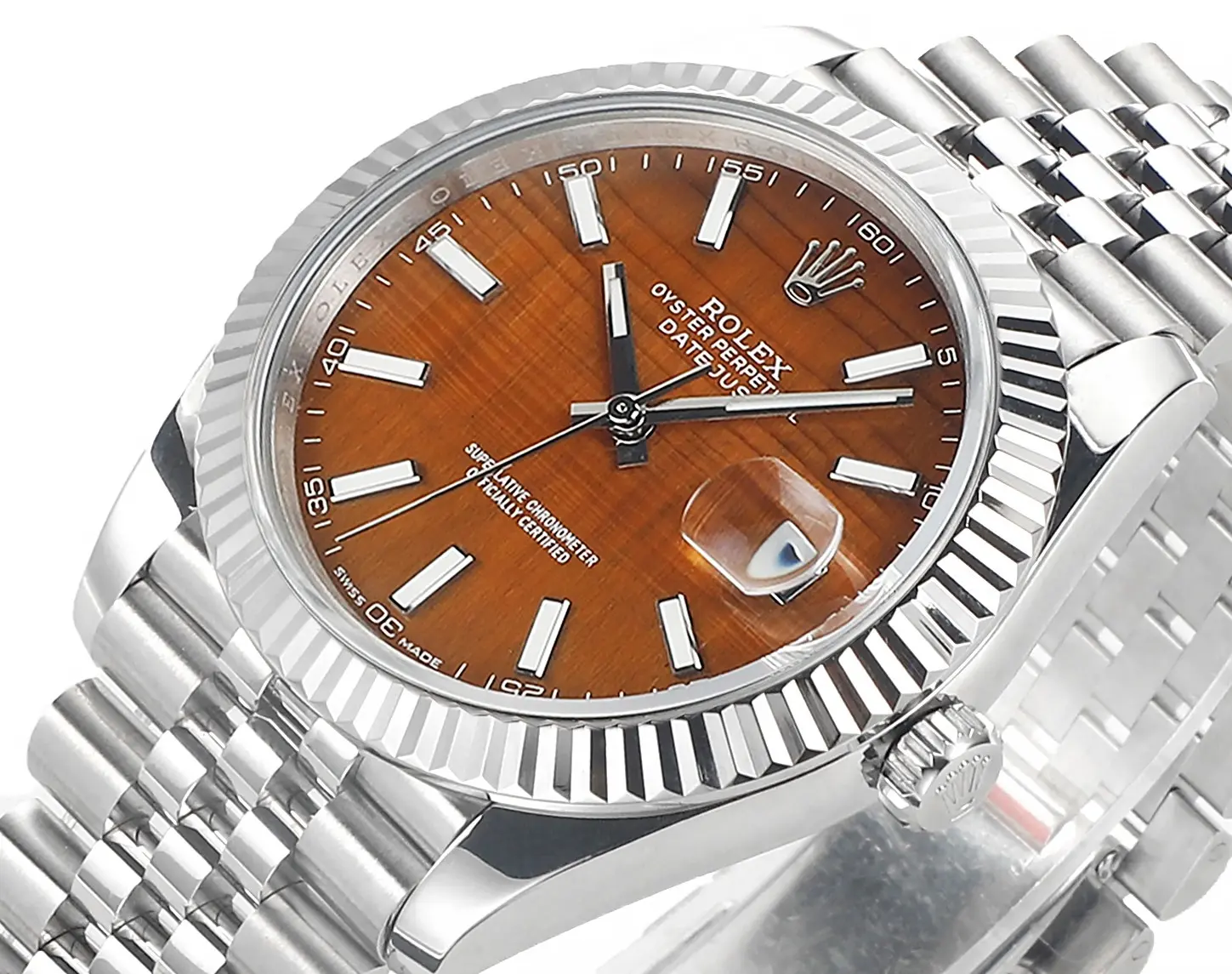 FastDry Rolex Datejust 41 Custom Orange Dial Steel 298