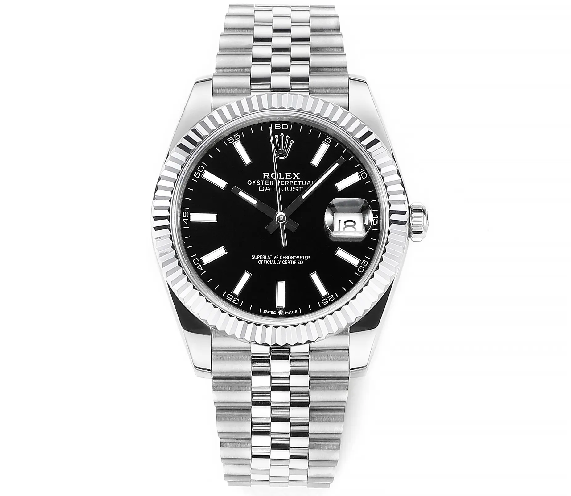WrinkleFree Rolex Datejust 41mm Black Dial Stainless Steel – Super Clone VSF Watch 108