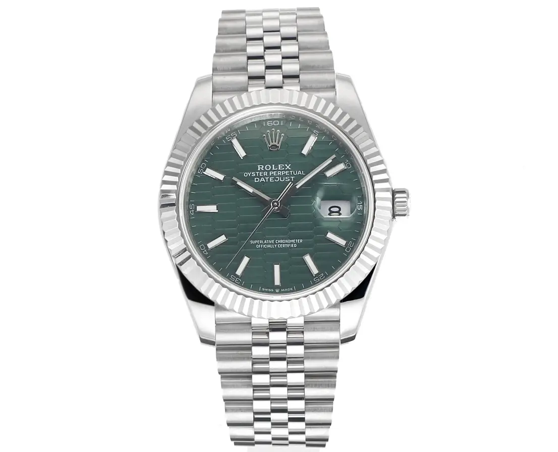 Rolex Datejust 41mm Green Dial Stainless Steel Oyster Bracelet Super Clone Watch TopPick 302
