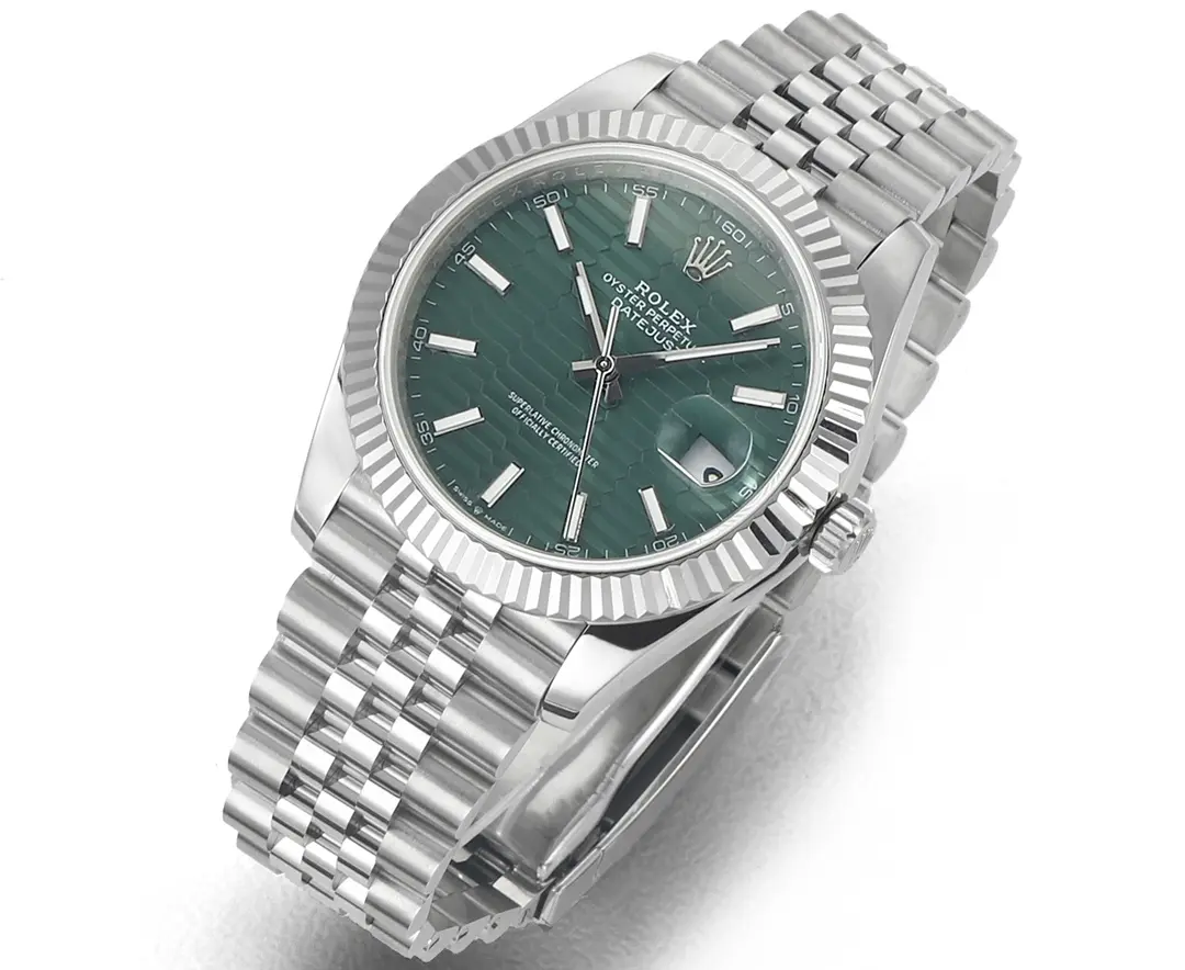 Rolex Datejust 41mm Green Dial Stainless Steel Oyster Bracelet Super Clone Watch TopPick 302
