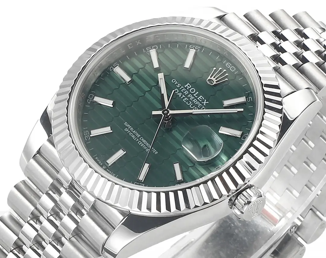 Rolex Datejust 41mm Green Dial Stainless Steel Oyster Bracelet Super Clone Watch TopPick 302
