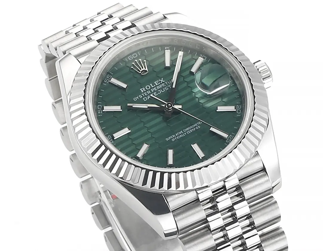 Rolex Datejust 41mm Green Dial Stainless Steel Oyster Bracelet Super Clone Watch TopPick 302