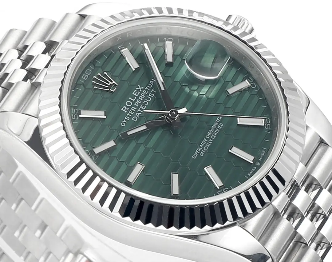 Rolex Datejust 41mm Green Dial Stainless Steel Oyster Bracelet Super Clone Watch TopPick 302
