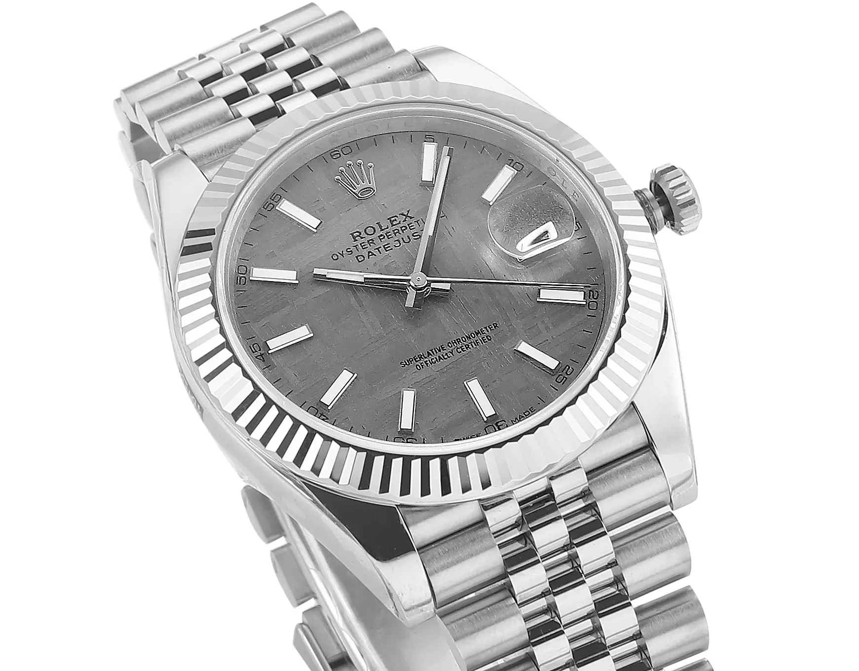 TopPick Rolex Datejust 41mm Meteorite Dial Stainless Steel Watch – Silver Edition 150