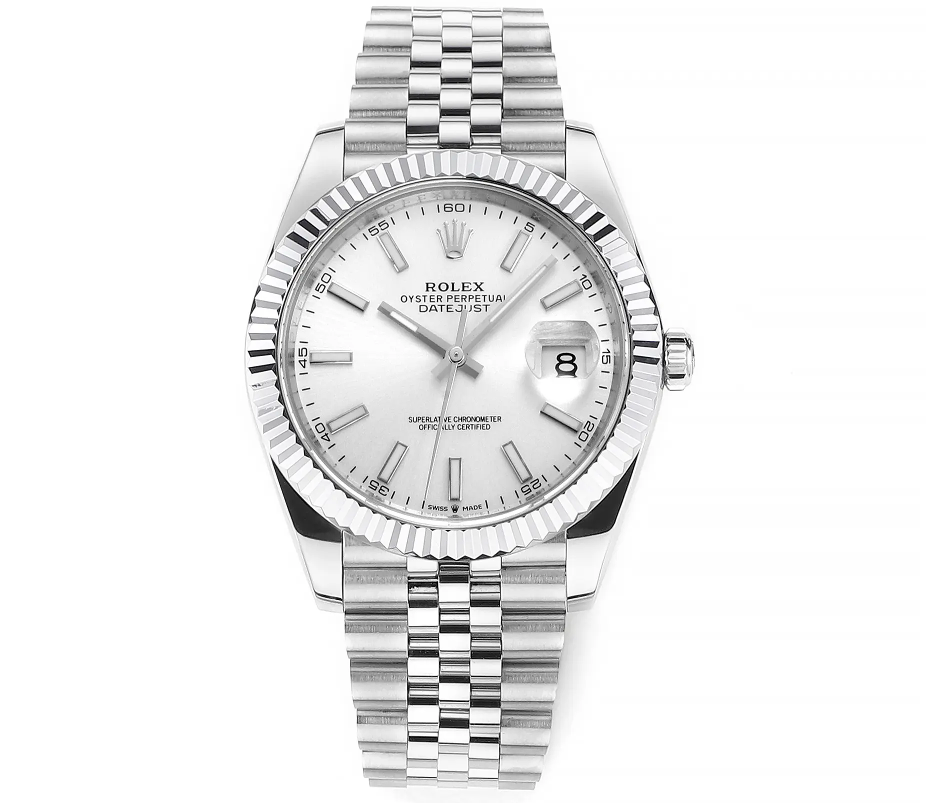 Cozy Rolex Datejust 41mm Silver Fluted Bezel Stainless Steel VSF Super Clone Watch 110