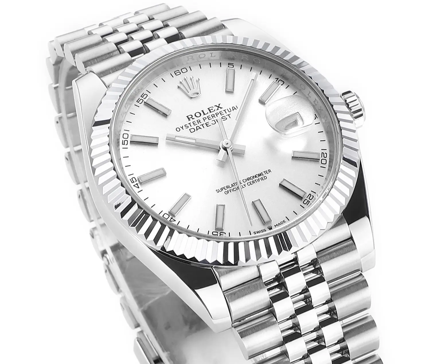 Cozy Rolex Datejust 41mm Silver Fluted Bezel Stainless Steel VSF Super Clone Watch 110