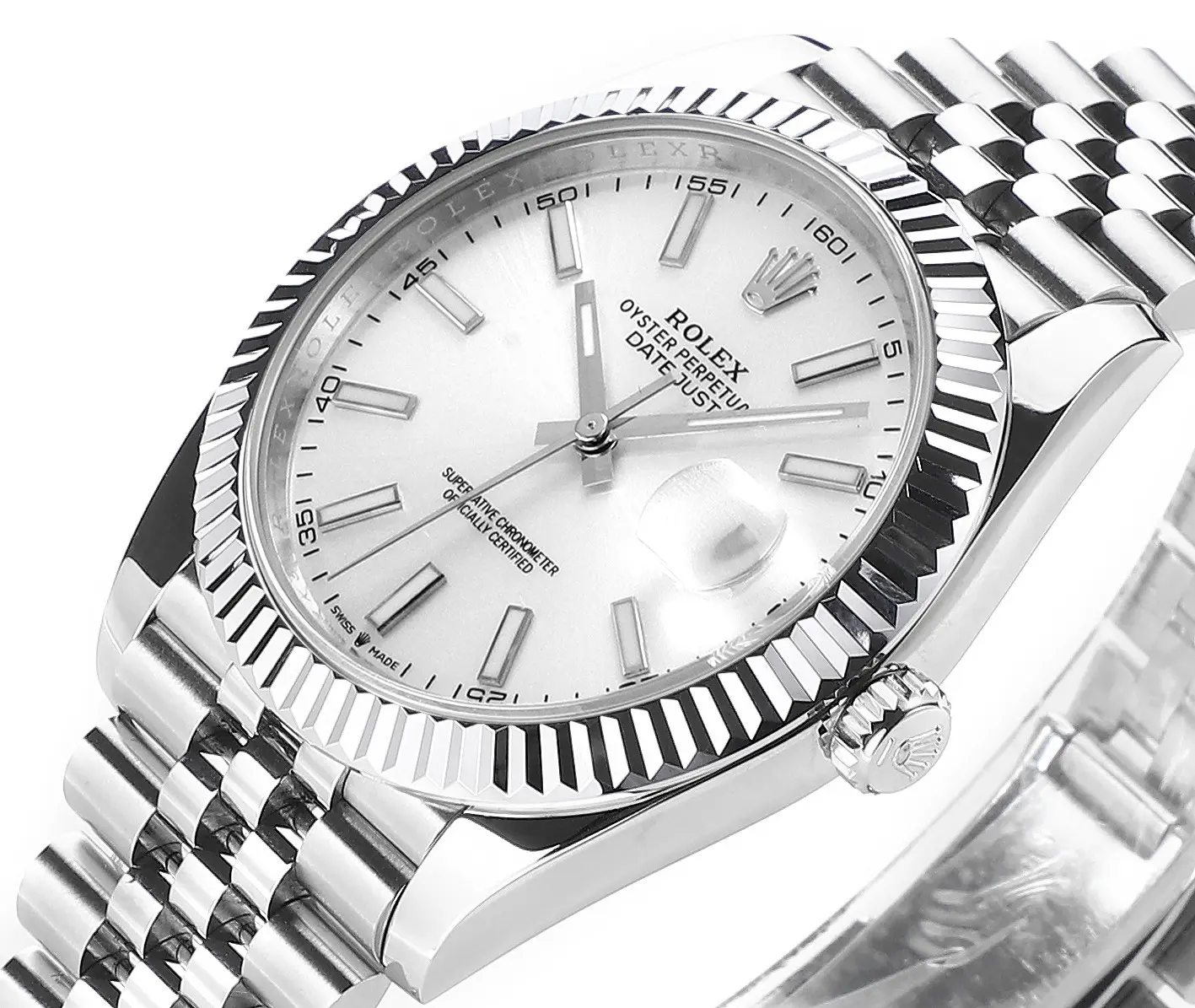 Cozy Rolex Datejust 41mm Silver Fluted Bezel Stainless Steel VSF Super Clone Watch 110