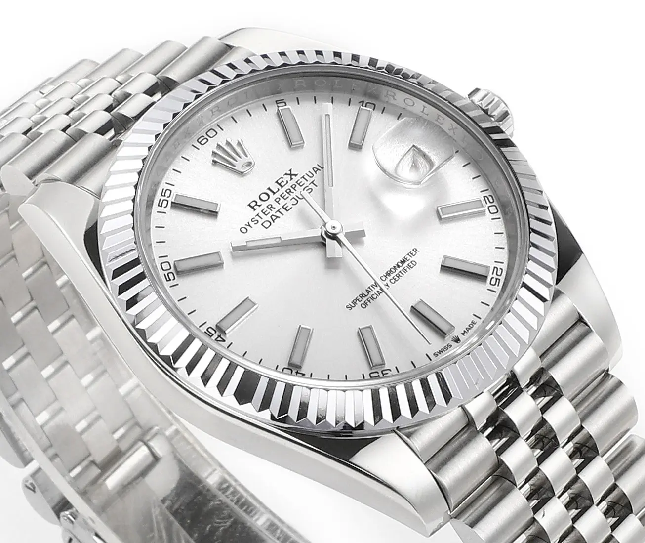 Cozy Rolex Datejust 41mm Silver Fluted Bezel Stainless Steel VSF Super Clone Watch 110
