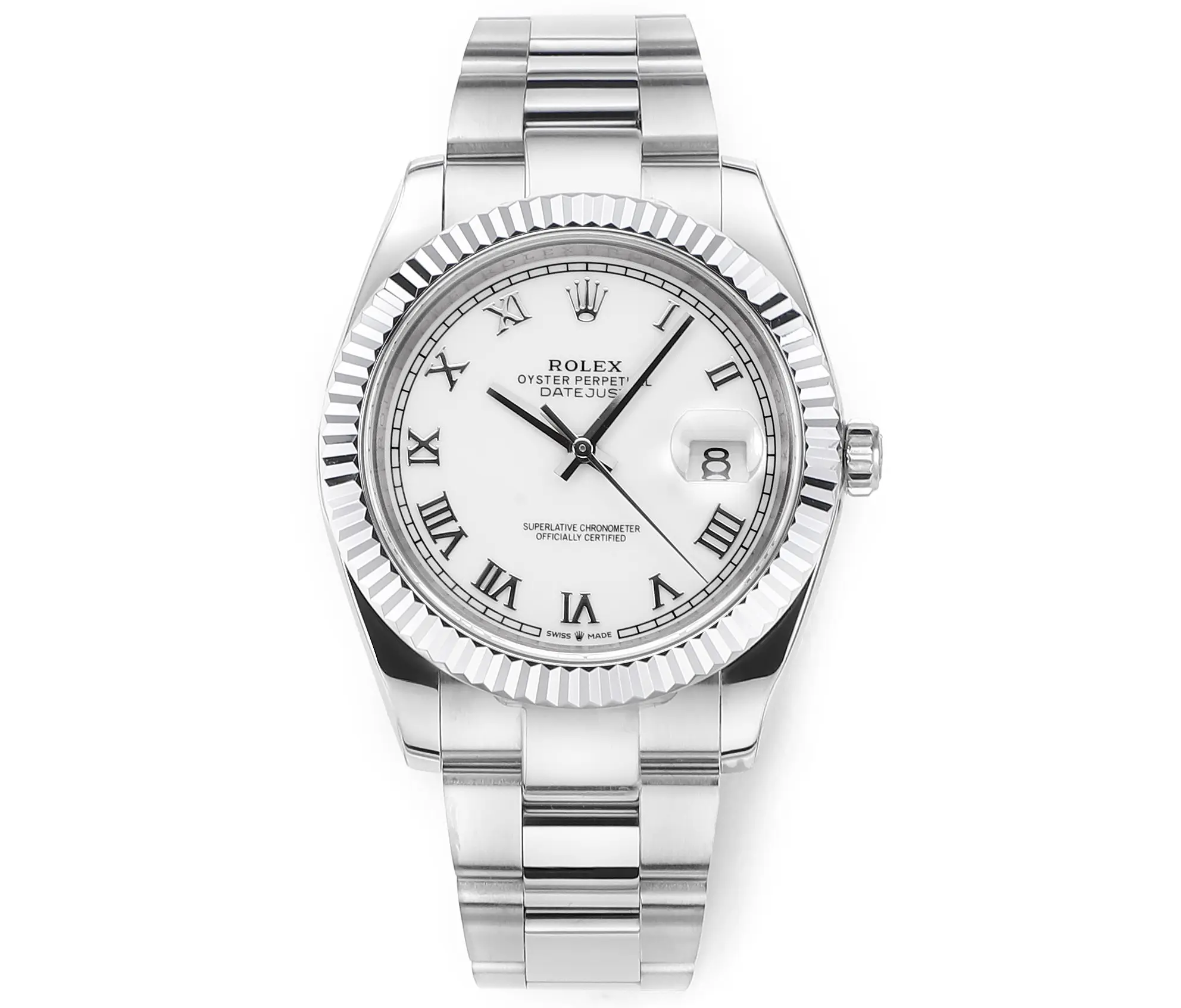 Rolex Datejust 41mm Silver Fluted Bezel White Dial VSF Super Clone Watch Unisex 139