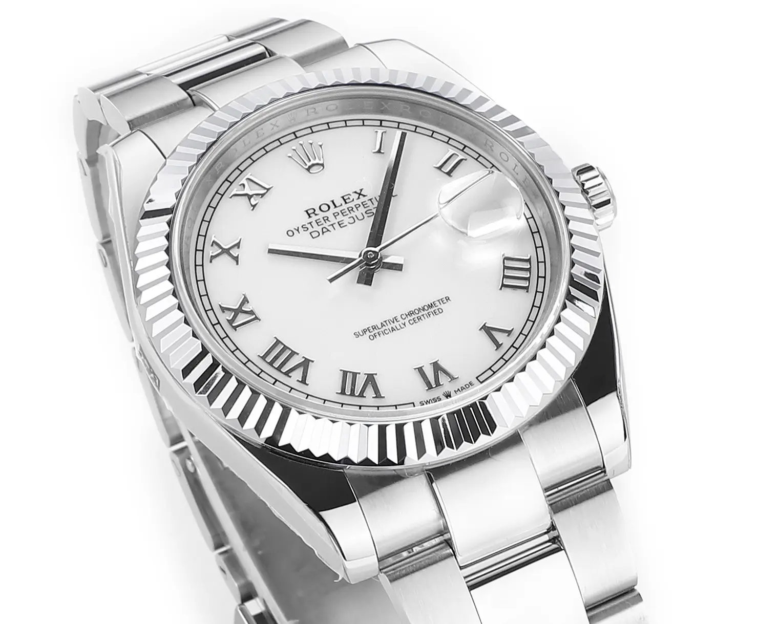 Rolex Datejust 41mm Silver Fluted Bezel White Dial VSF Super Clone Watch Unisex 139
