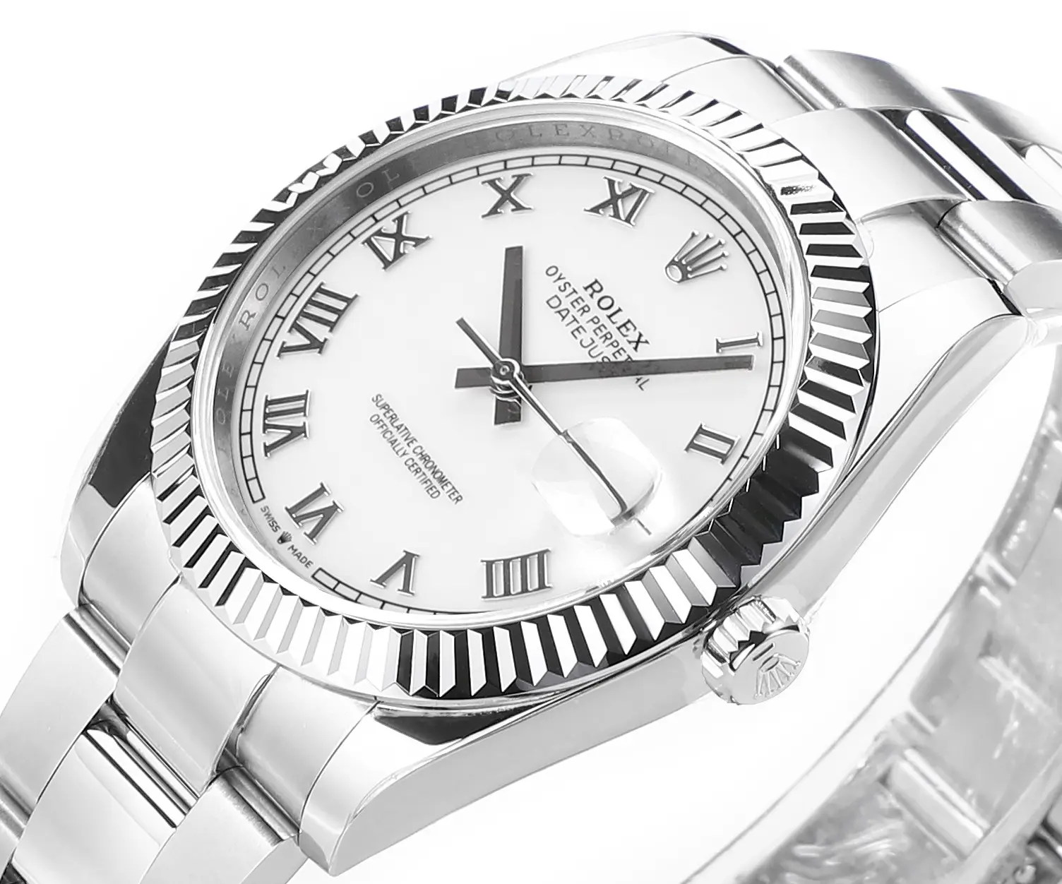 Rolex Datejust 41mm Silver Fluted Bezel White Dial VSF Super Clone Watch Unisex 139