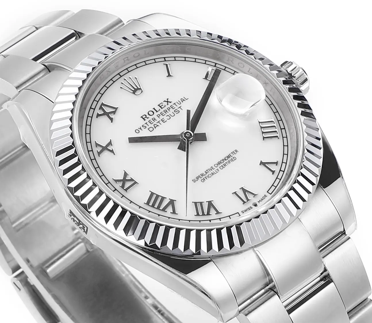 Rolex Datejust 41mm Silver Fluted Bezel White Dial VSF Super Clone Watch Unisex 139