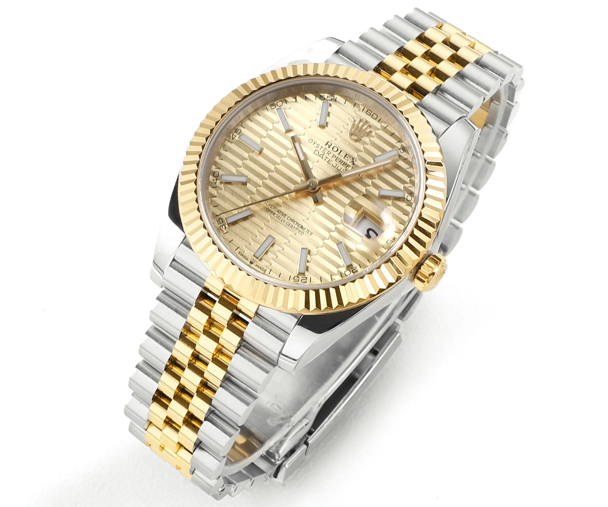 Rolex Datejust 41mm Two-Tone Gold and Steel Watch with Fluted Bezel – Super Clone UrbanChic 186
