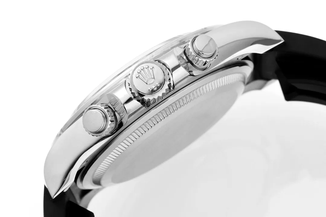 MultiPurpose Rolex Daytona – Black Dial, Stainless Steel Case, Rubber Strap Watches Chronograph 9