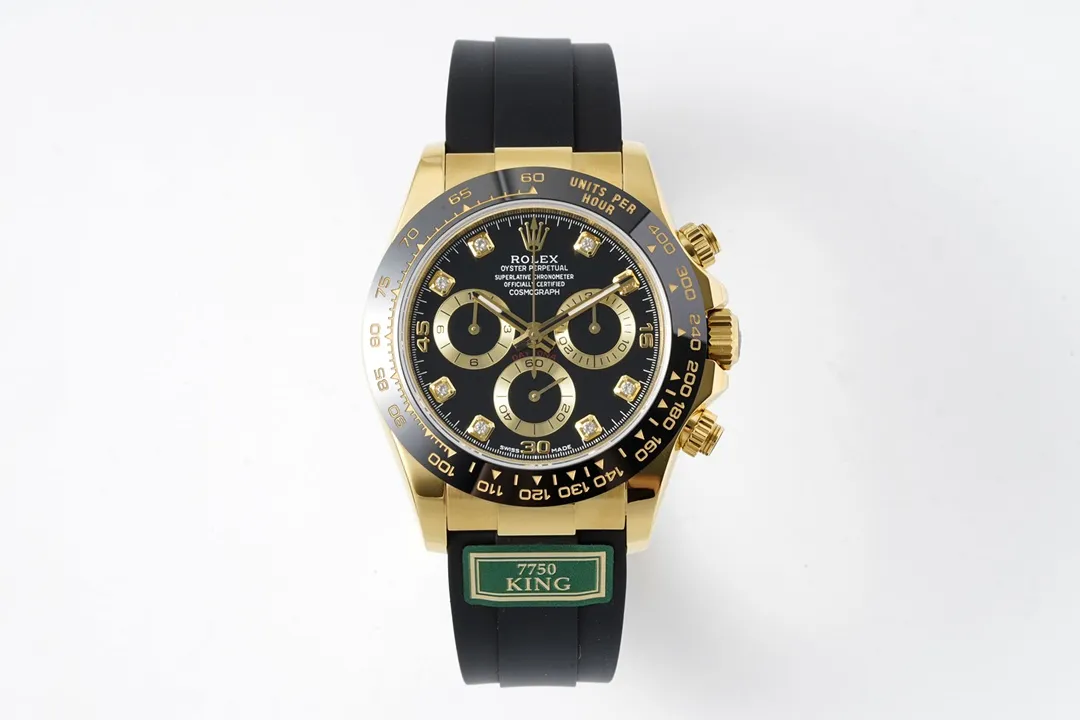 Rolex Daytona – Gold & Black Rubber Strap,  Watches Replica Attractive 105