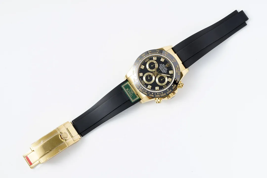 Rolex Daytona – Gold & Black Rubber Strap,  Watches Replica Attractive 105