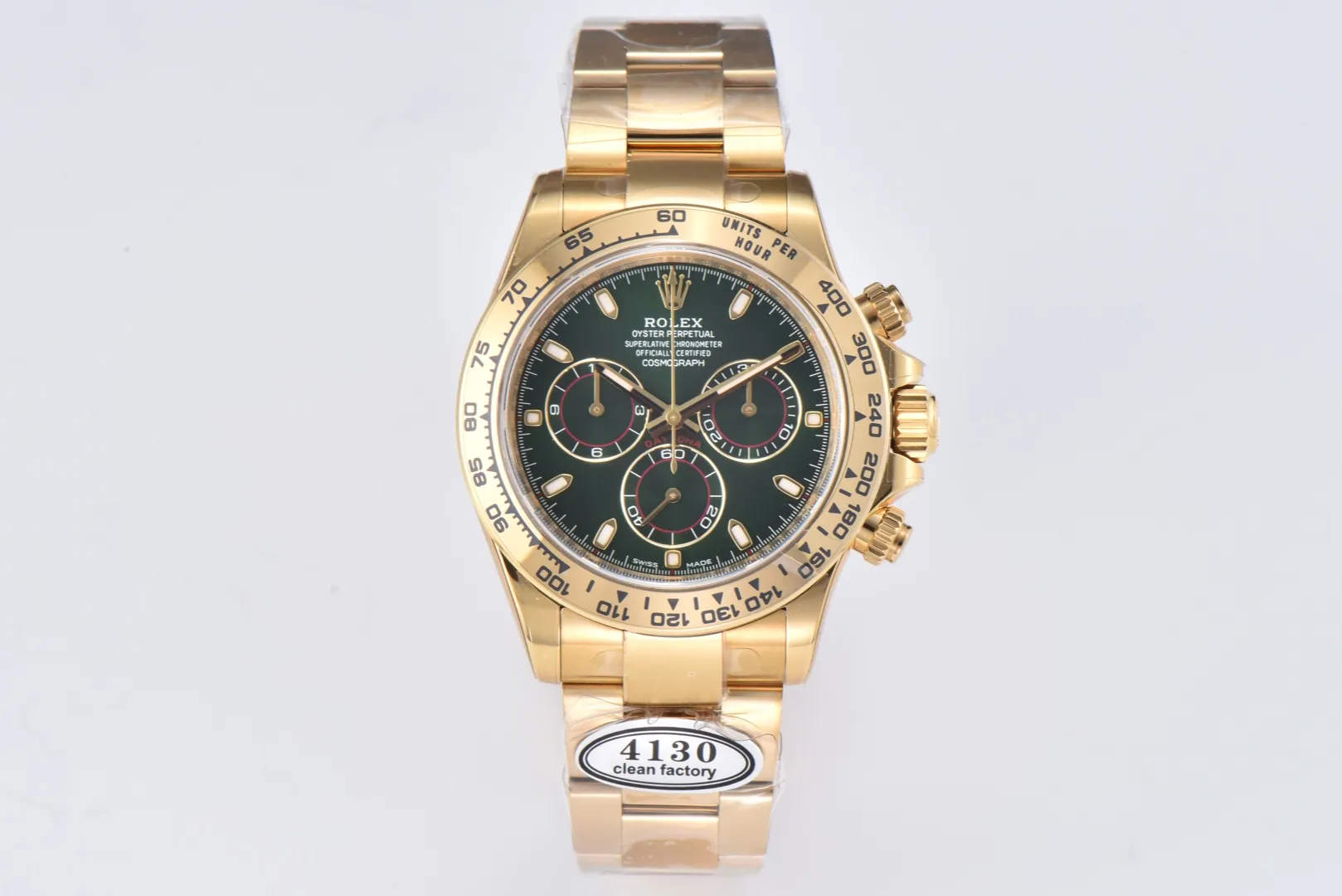 OdorResistant Rolex Daytona 116508 Green Gold Full Gold VSF Luxury Watch 77